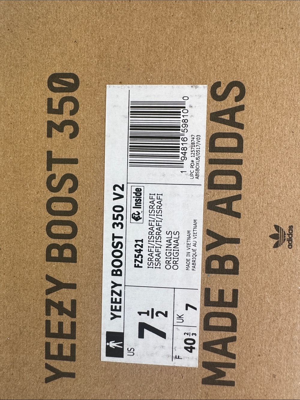 Yeezy Boost 350 V2 - Israfil- 7.5 - Picture 4 of 4